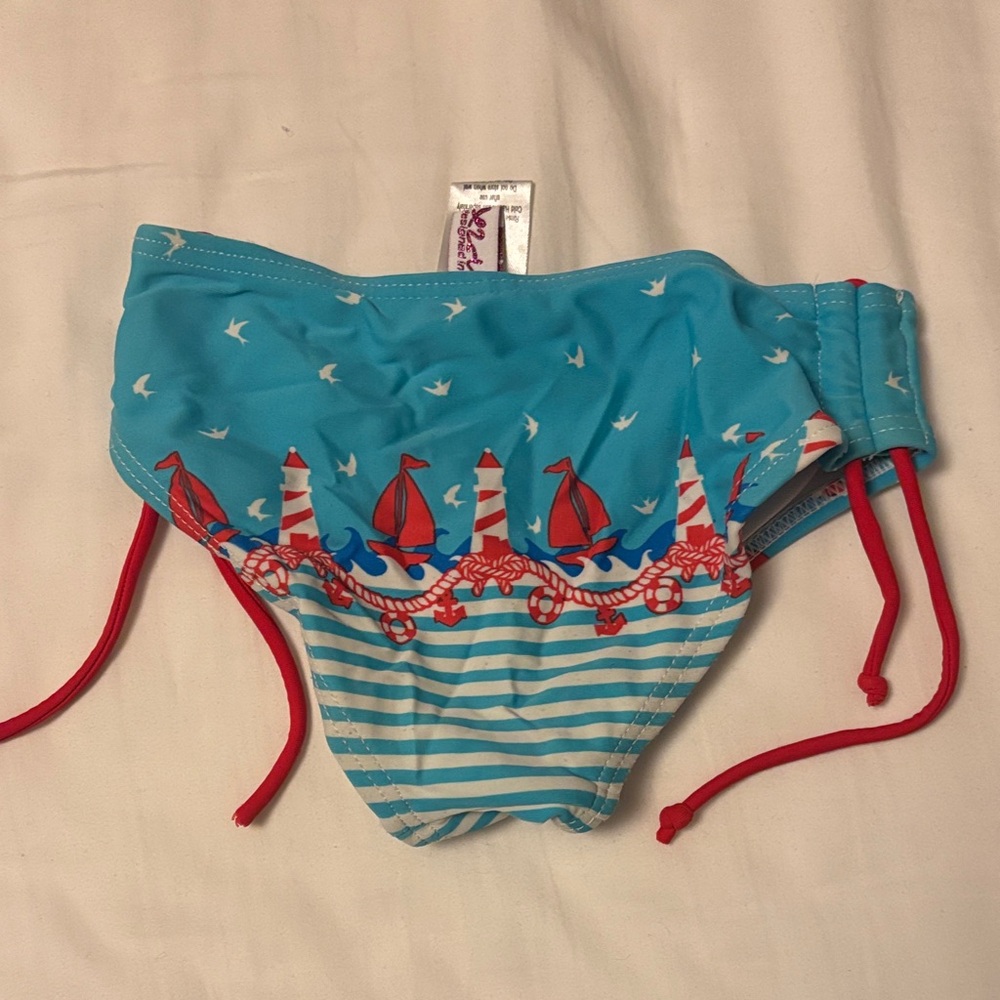 2Chillies Kids Nautical Rashguard Set - Red and Blue - Picture 5 of 9